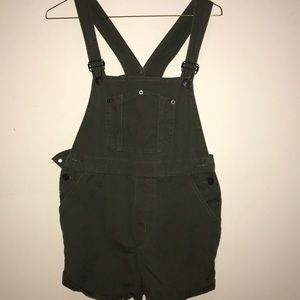 Brandy Melville green cargo shorts overalls